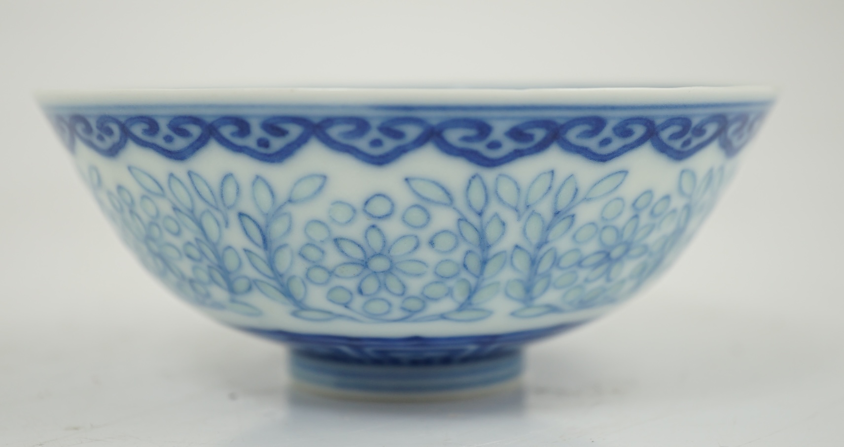 A Chinese blue and white ‘rice grain’ bowl, Jiaqing mark and possibly of the period